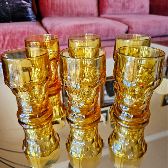 Anchor Hocking Other - Vintage Anchor Hocking Georgian Amber Glasses